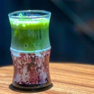 Iced Blueberry Pie Matcha Latte